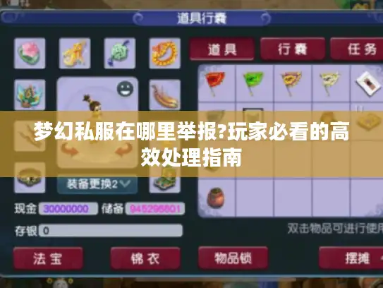 梦幻私服在哪里举报?玩家必看的高效处理指南 梦幻私服在哪里举报?玩家必看的高效处理指南