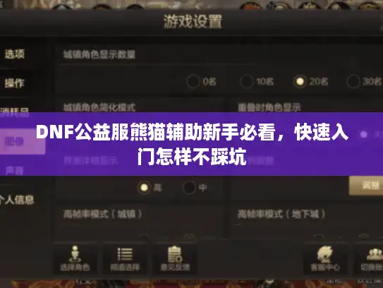 DNF公益服熊猫辅助新手必看,快速入门怎样不踩坑 DNF公益服熊猫辅助新手必看,快速入门怎样不踩坑