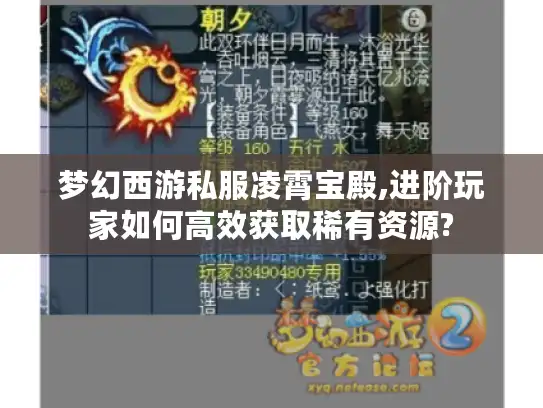 梦幻西游私服凌霄宝殿,进阶玩家如何高效获取稀有资源?