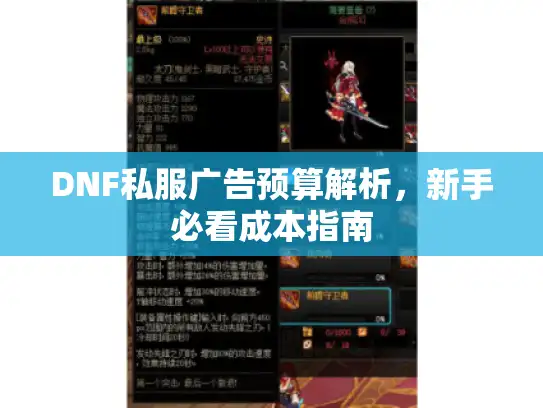 DNF私服广告预算解析，新手必看成本指南