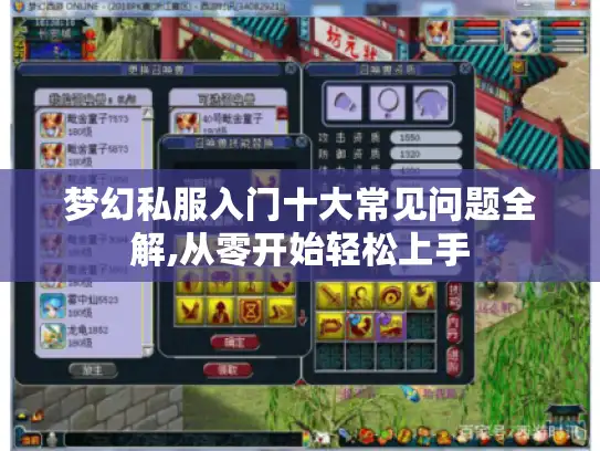 梦幻私服入门十大常见问题全解,从零开始轻松上手