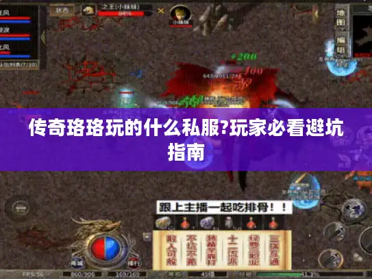 传奇珞珞玩的什么私服?玩家必看避坑指南