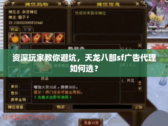 资深玩家教你避坑，天龙八部sf广告代理如何选？