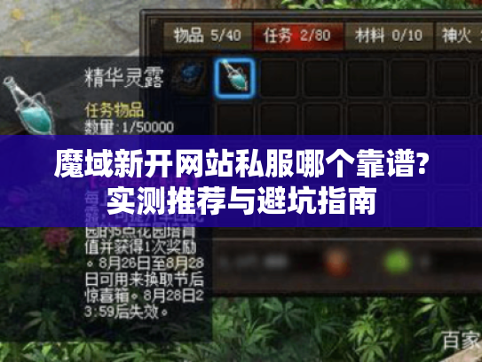 魔域新开网站私服哪个靠谱?实测推荐与避坑指南