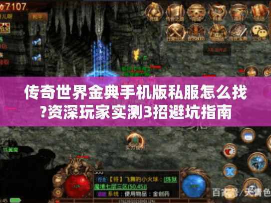 传奇世界金典手机版私服怎么找?资深玩家实测3招避坑指南
