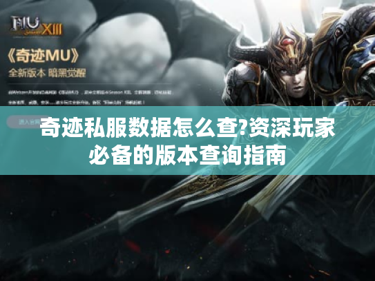 奇迹私服数据怎么查?资深玩家必备的版本查询指南