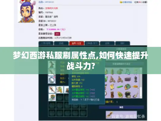 梦幻西游私服刷属性点,如何快速提升战斗力?