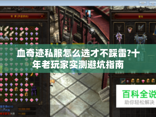 血奇迹私服怎么选才不踩雷?十年老玩家实测避坑指南