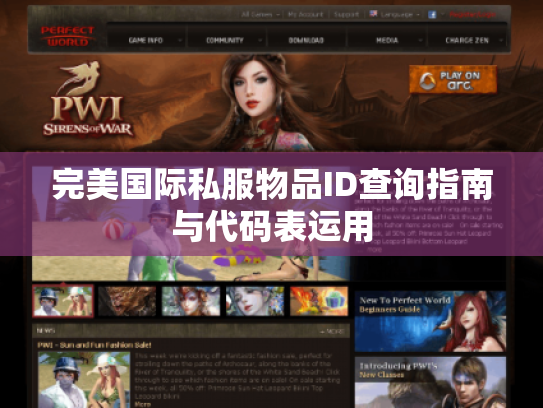 完美国际私服物品ID查询指南与代码表运用 完美国际私服物品ID查询指南与代码表运用