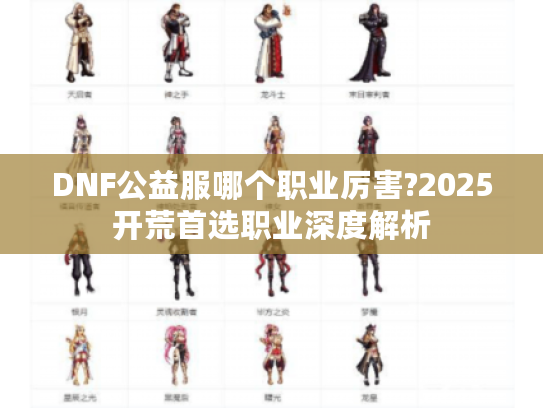 DNF公益服哪个职业厉害?2025开荒首选职业深度解析