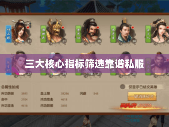 三大核心指标筛选靠谱私服