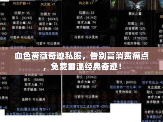 血色蔷薇奇迹私服,告别高消费痛点,免费重温经典奇迹! 血色蔷薇奇迹私服,告别高消费痛点,免费重温经典奇迹!