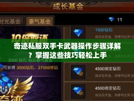 奇迹私服双手卡武器操作步骤详解？掌握这些技巧轻松上手