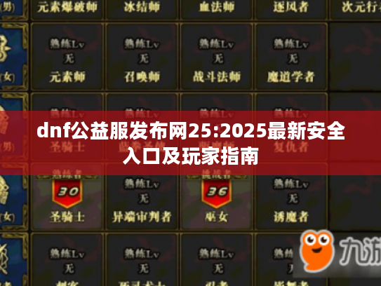 dnf公益服发布网25:2025最新安全入口及玩家指南