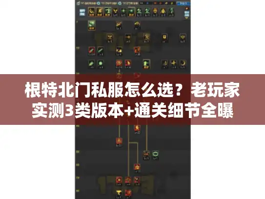 根特北门私服怎么选?老玩家实测3类版本+通关细节全曝光 根特北门私服怎么选?老玩家实测3类版本+通关细节全曝光