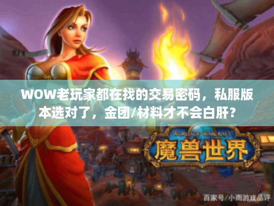 WOW老玩家都在找的交易密码,私服版本选对了,金团/材料才不会白肝? WOW老玩家都在找的交易密码,私服版本选对了,金团/材料才不会白肝?