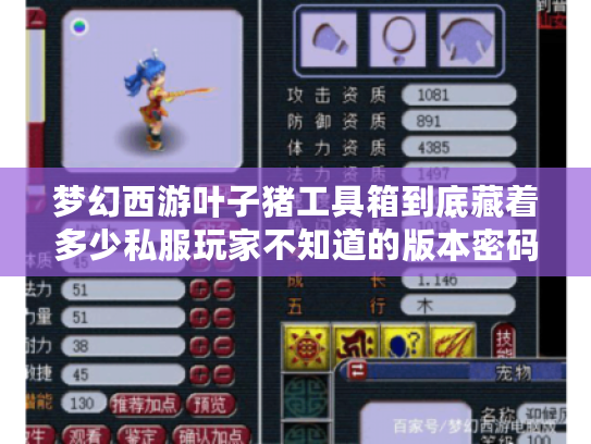 梦幻西游叶子猪工具箱到底藏着多少私服玩家不知道的版本密码? 梦幻西游叶子猪工具箱到底藏着多少私服玩家不知道的版本密码?