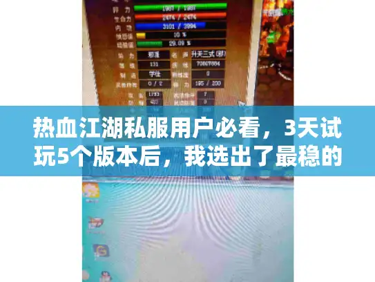 热血江湖私服用户必看，3天试玩5个版本后，我选出了最稳的2款（附避坑清单）