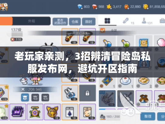 老玩家亲测，3招辨清冒险岛私服发布网，避坑开区指南