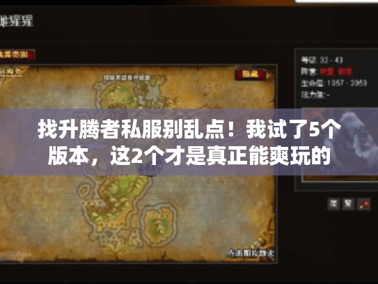 找升腾者私服别乱点！我试了5个版本，这2个才是真正能爽玩的