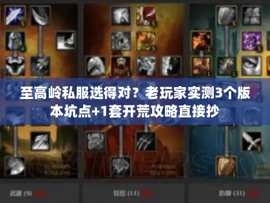 至高岭私服选得对？老玩家实测3个版本坑点+1套开荒攻略直接抄