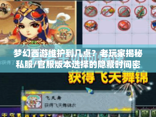 梦幻西游维护到几点？老玩家揭秘私服/官服版本选择的隐藏时间密码