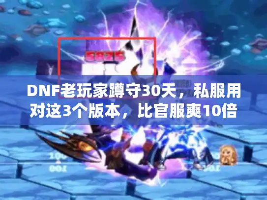 DNF老玩家蹲守30天，私服用对这3个版本，比官服爽10倍？