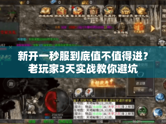 新开一秒服到底值不值得进？老玩家3天实战教你避坑