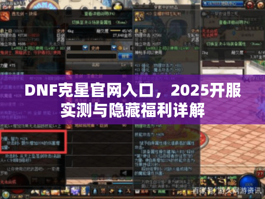 DNF克星官网入口，2025开服实测与隐藏福利详解