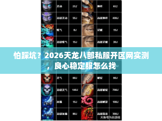 怕踩坑？2026天龙八部私服开区网实测，良心稳定服怎么找
