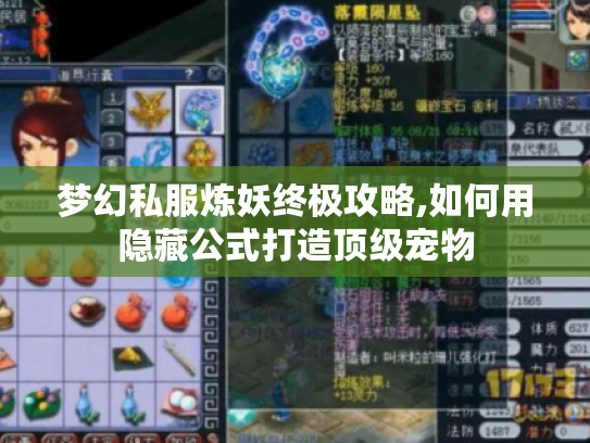 梦幻私服炼妖终极攻略,如何用隐藏公式打造顶级宠物