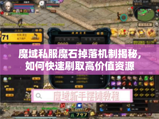 魔域私服魔石掉落机制揭秘,如何快速刷取高价值资源