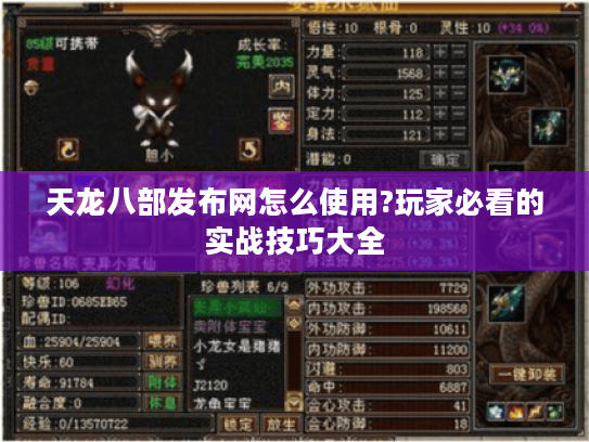 天龙八部发布网怎么使用?玩家必看的实战技巧大全
