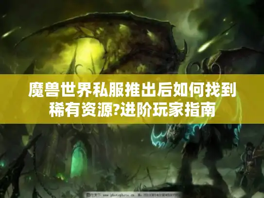 魔兽世界私服推出后如何找到稀有资源?进阶玩家指南
