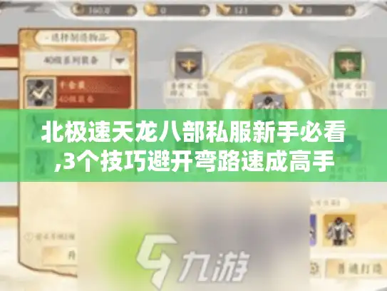 北极速天龙八部私服新手必看,3个技巧避开弯路速成高手