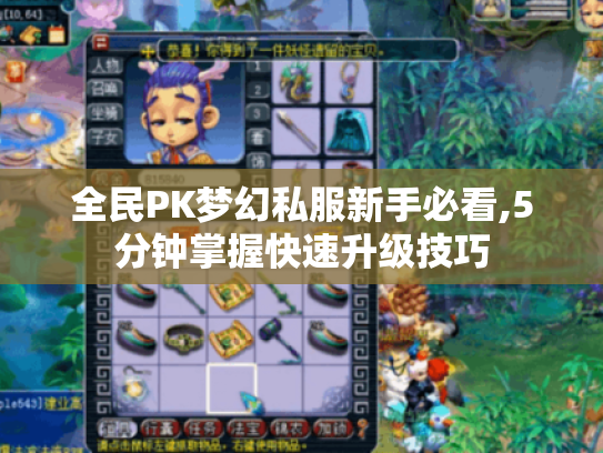 全民PK梦幻私服新手必看,5分钟掌握快速升级技巧