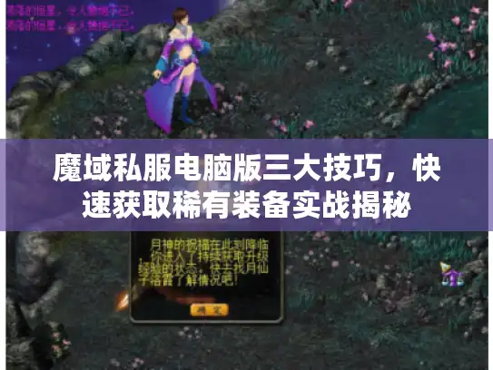 魔域私服电脑版三大技巧，快速获取稀有装备实战揭秘