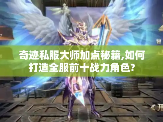 奇迹私服大师加点秘籍,如何打造全服前十战力角色?