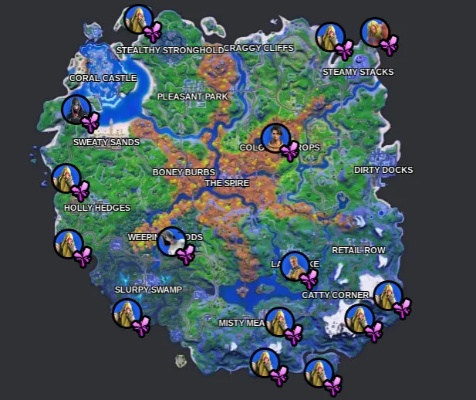 《Fortnite Chapter 7 Season 2》中所有混沌魔方位置